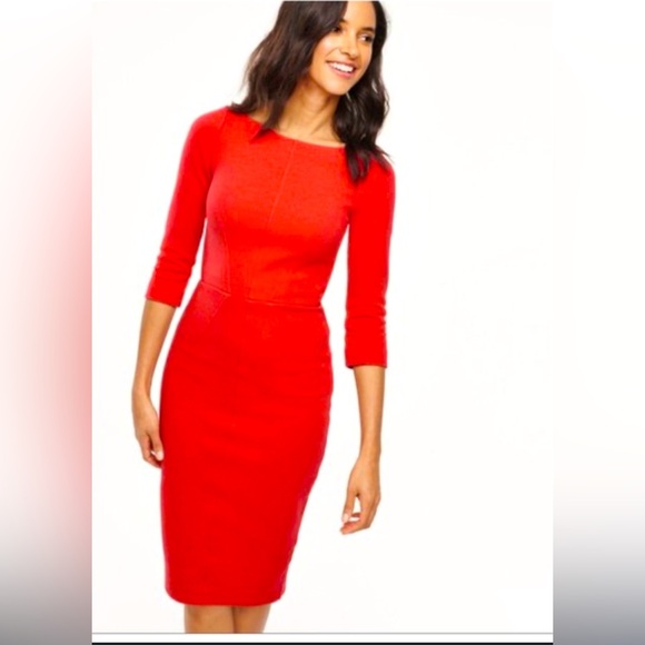 Boden Dresses & Skirts - Womens Boden Red Stretch Formal Work Ottoman Pencil Dress. Size 6L.